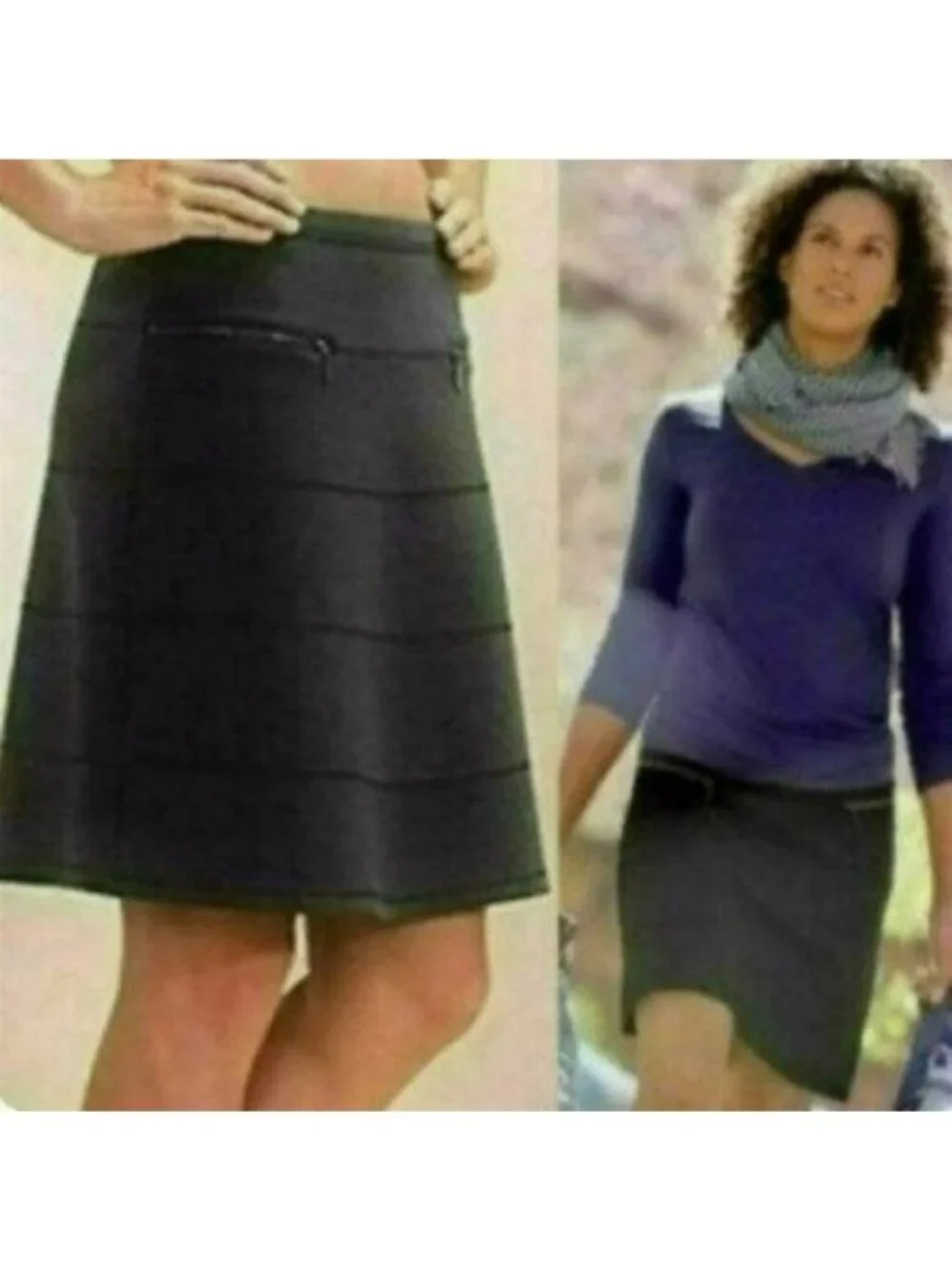 Athleta Strata Women's Small Black A-Line Knit Pull On Mini Skirt
